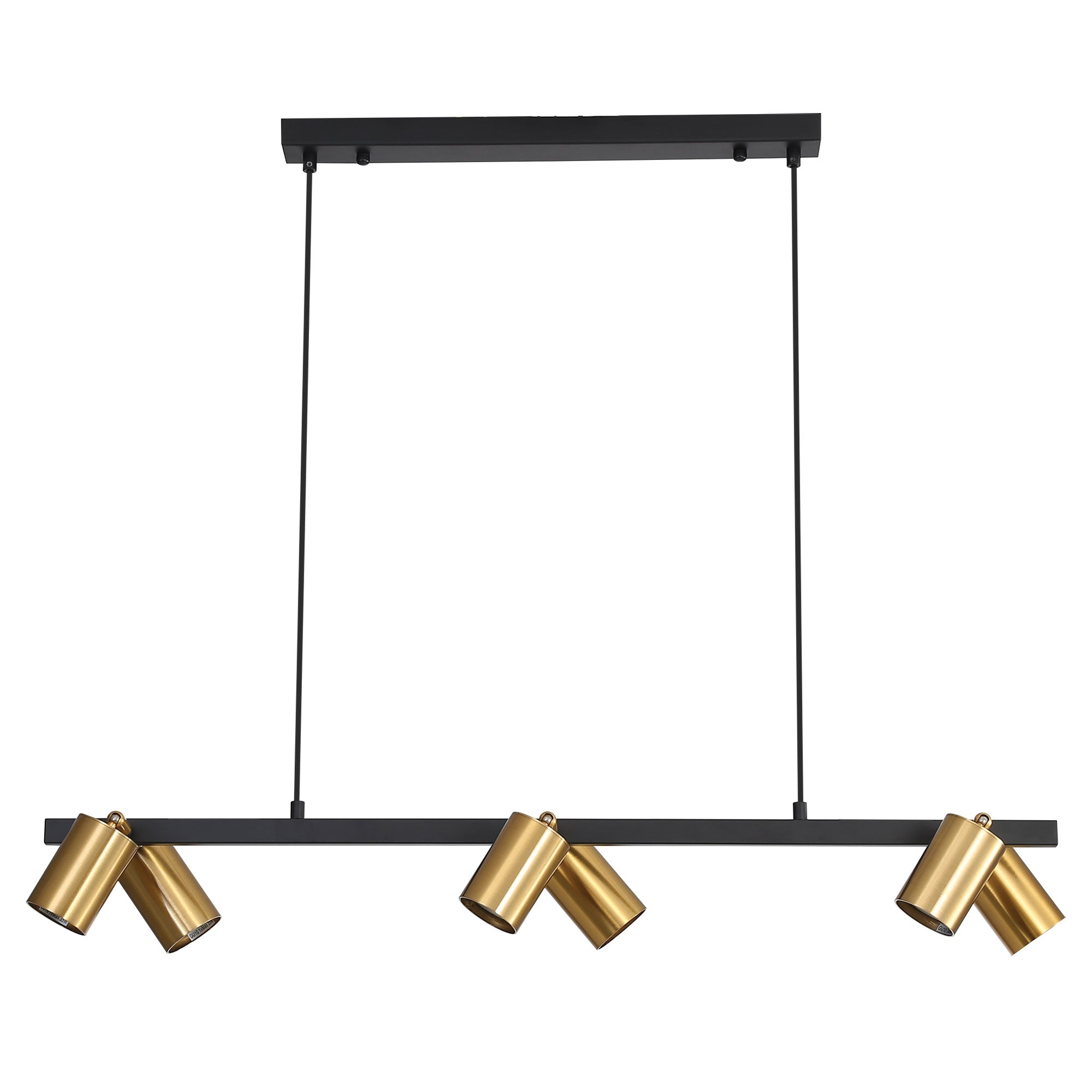 Oriel Lighting BRIDGE 6 Black and Satin Brass Linear Spotlight Pendant