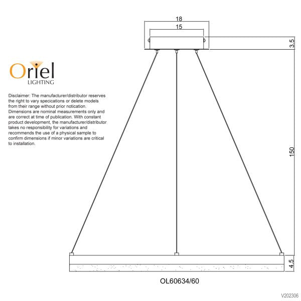 Oriel Lighting CRONUS.60 Modern TriColour LED Halo Pendant