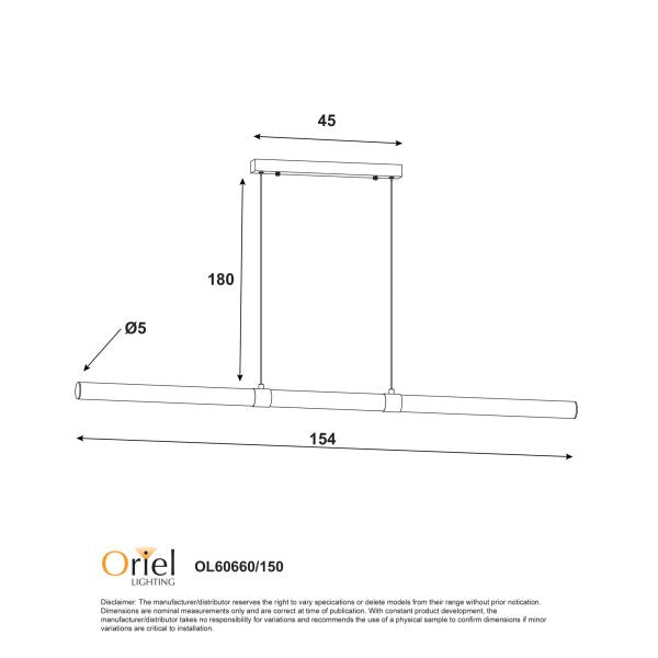 Oriel Lighting KALLITA Opal Matt TriColour LED Linear Pendant