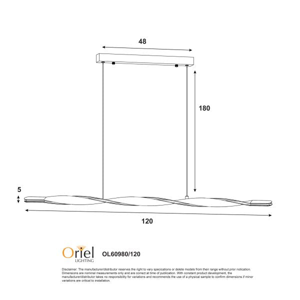 Oriel Lighting AEON TriColour LED Pendant Black