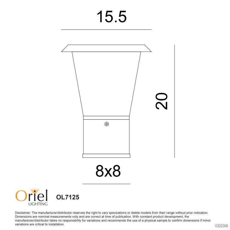 Oriel Lighting OBLIK Pillar Mount Outdoor Light