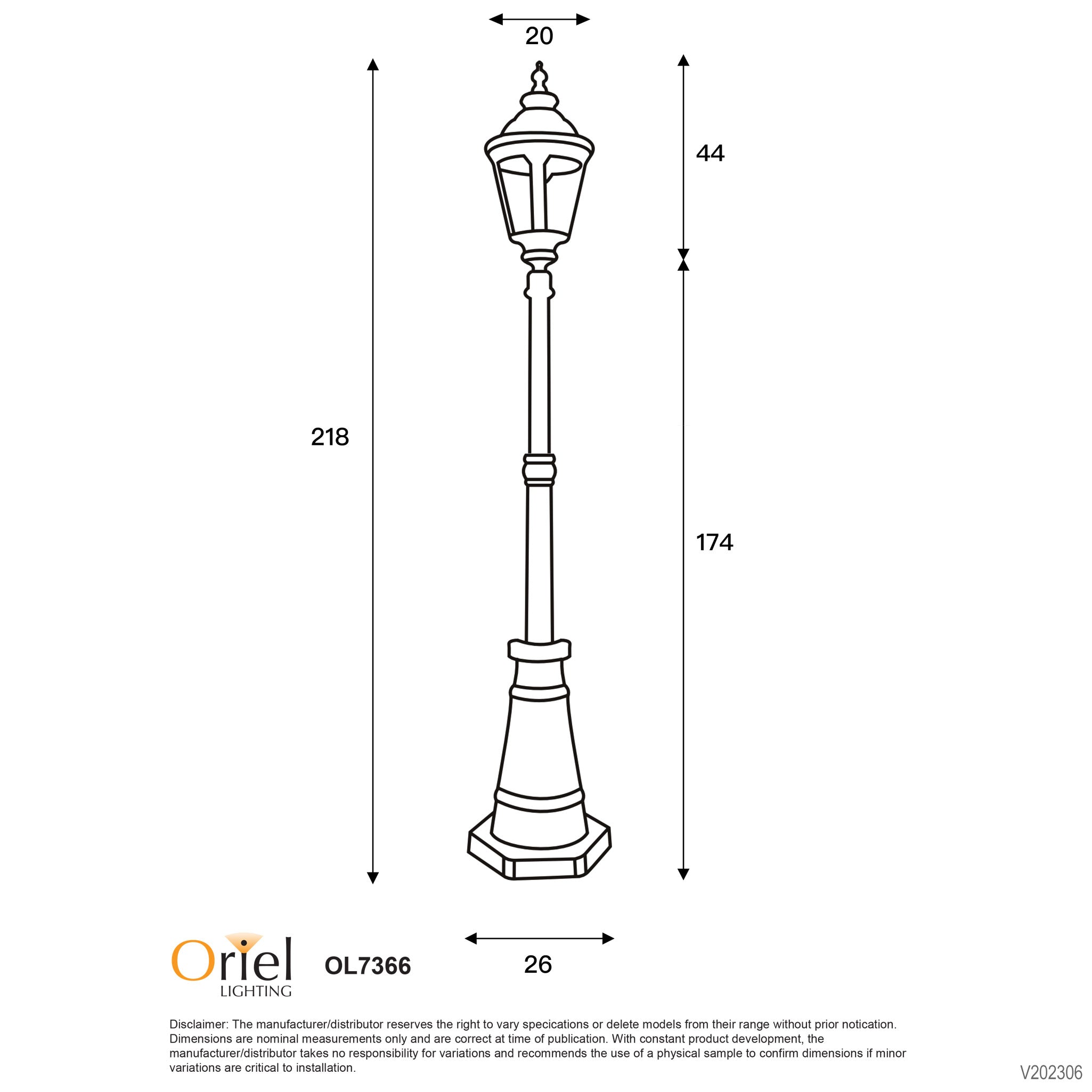 Oriel Lighting BRISTOL TOP and POST Light