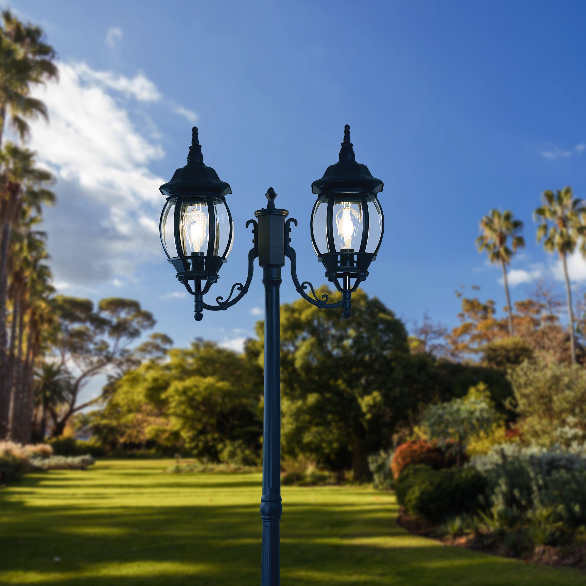 Oriel Lighting HIGHGATE TWIN BLACK