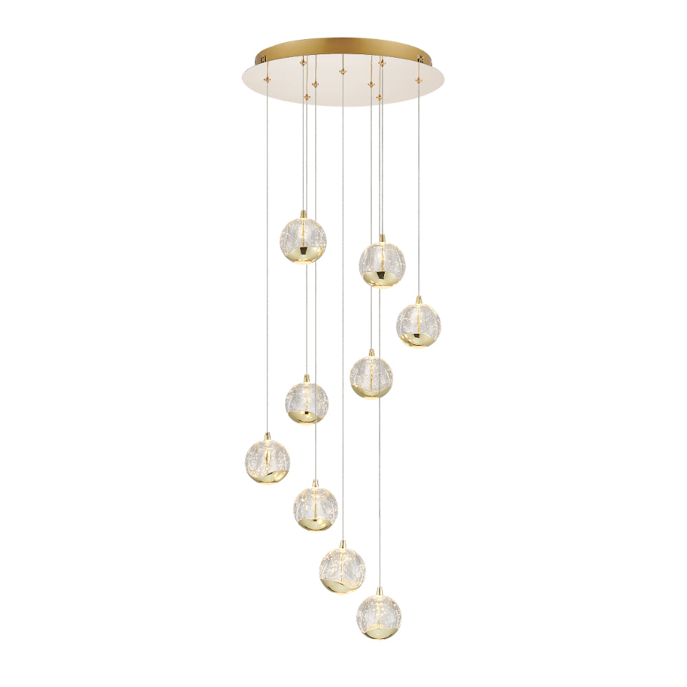 Segovia 9 Light 45W LED Pendant Chrome / Warm White