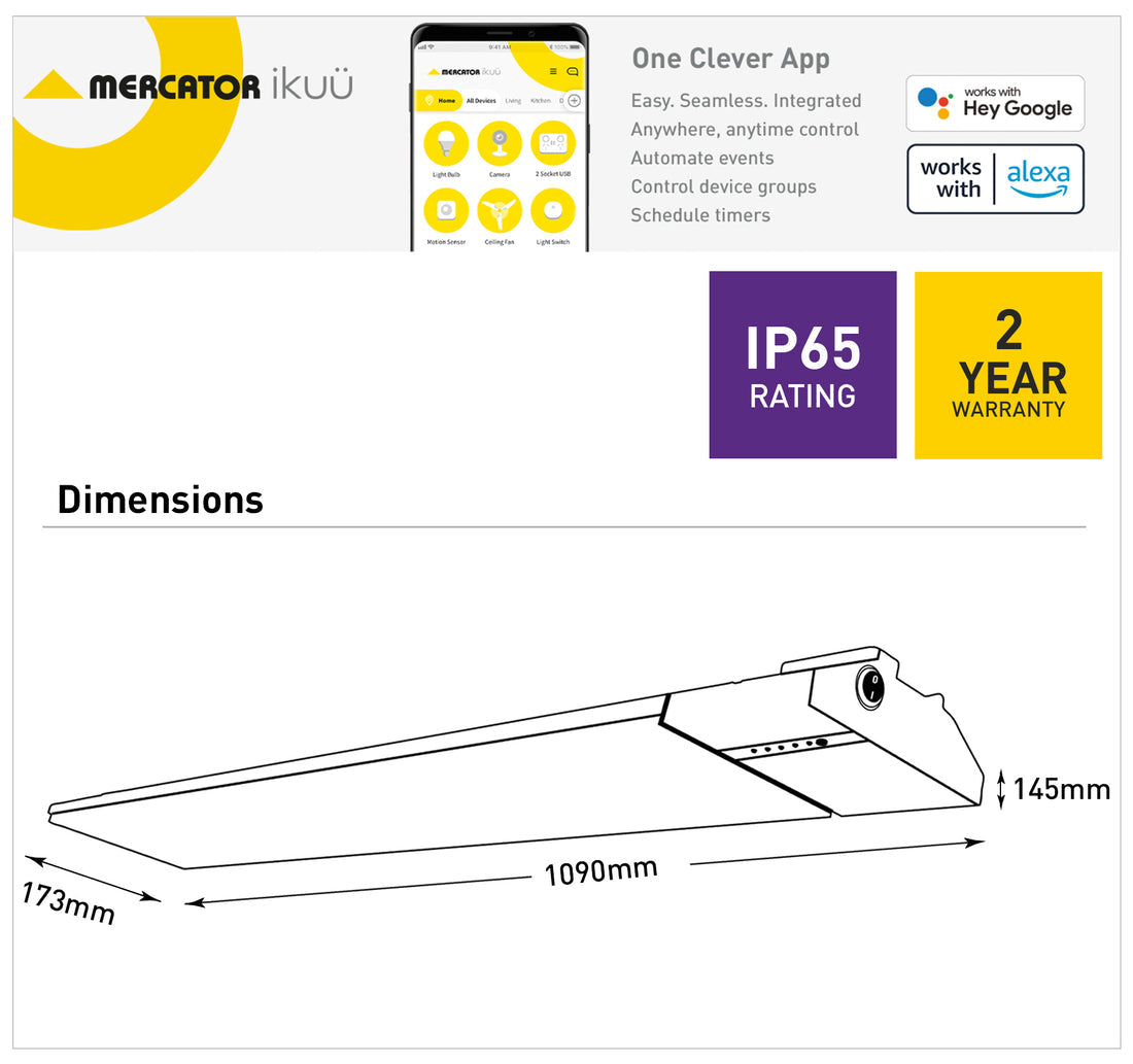 Mercator Lighting:Ikuu Smart WIFI Panel Heater