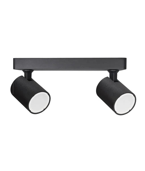CLA Lighting: Interior GU10 Adjustable Bar Base Surface Mounted Spot 2X Lights Black