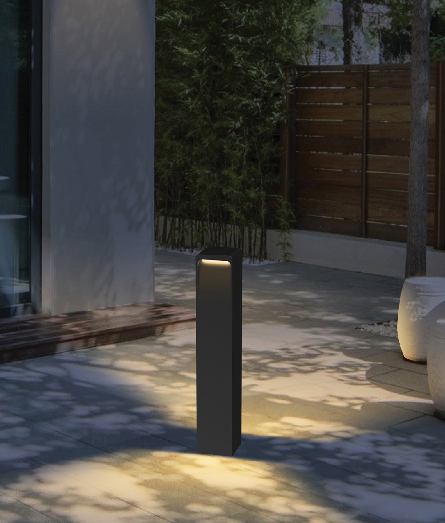 CLA TOREN: LED Tri-CCT Surface Mounted Dark Grey Bollard Light