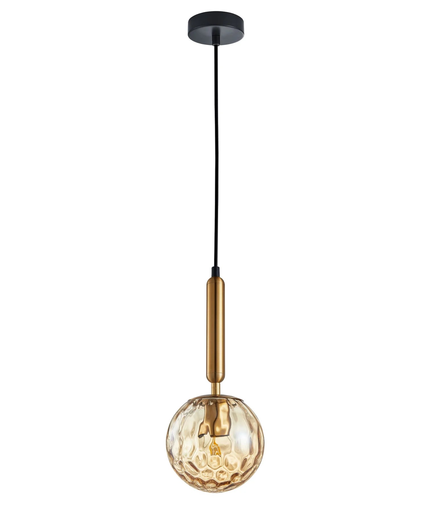 CLA TRATTINO: Interior Bronze Amber / Smokey Black Spherical Glass Pendant Lights