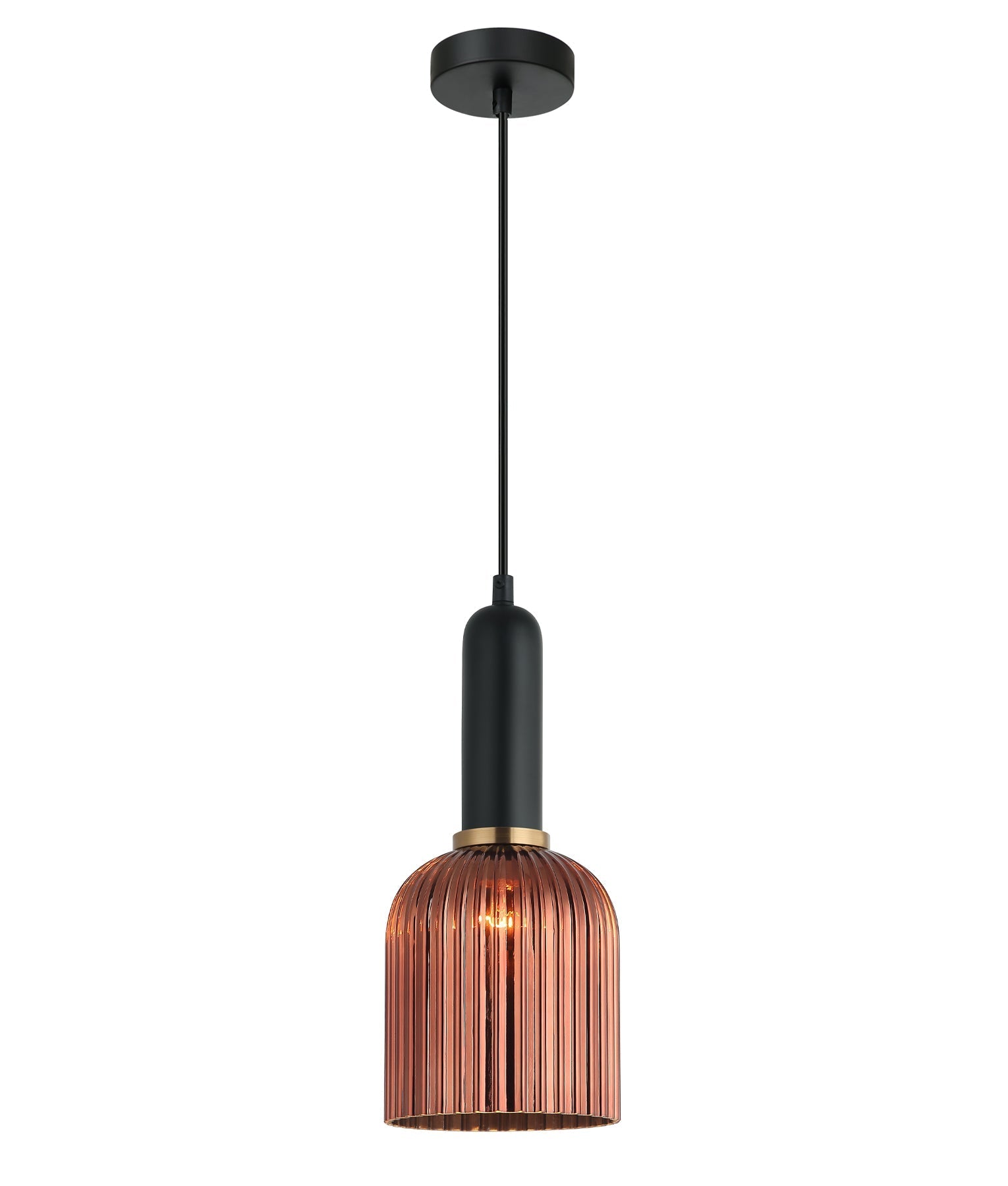 CLA Lighting-VINTAJ Retro Interior Ribbed Glass Pendant Lights