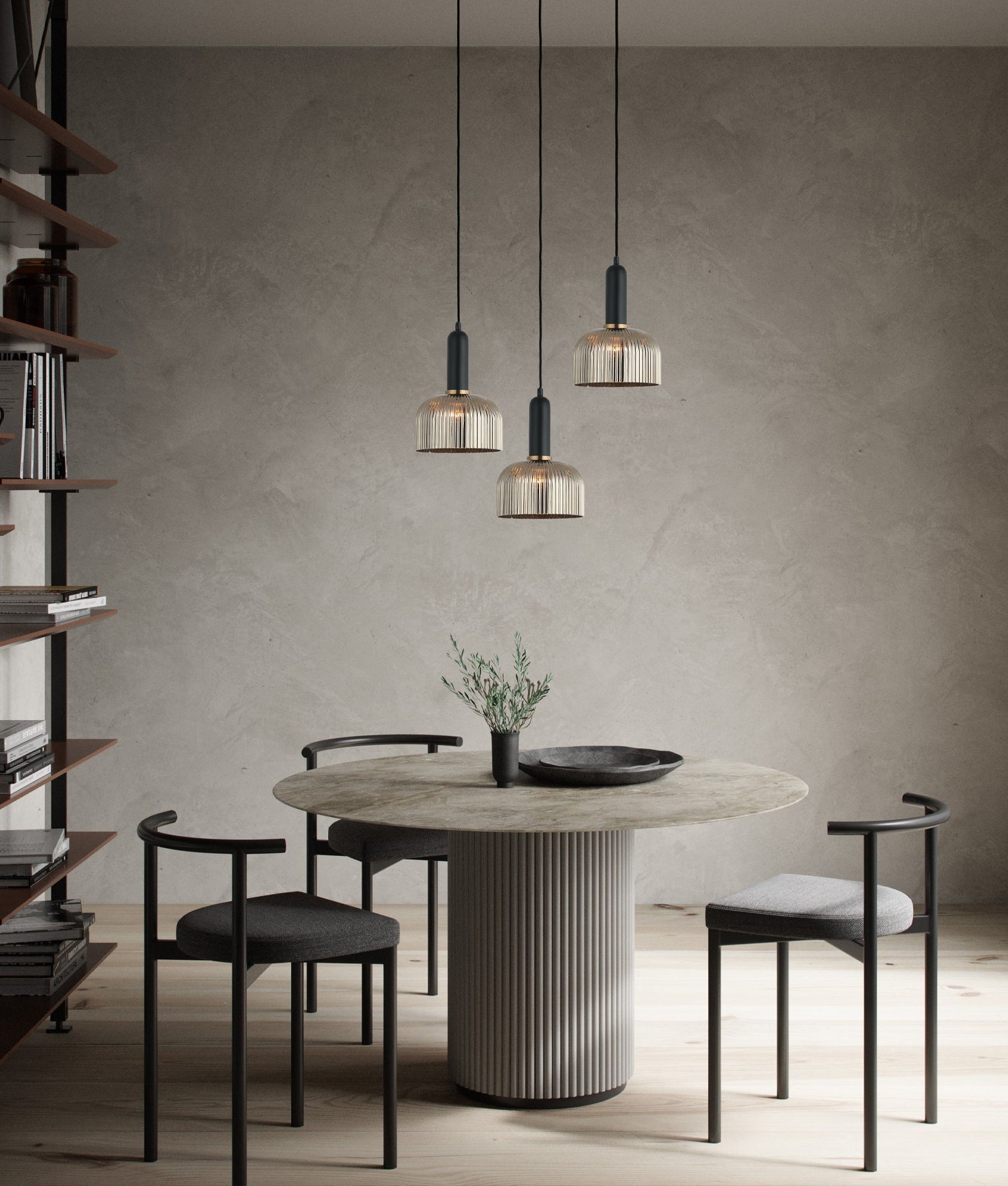 CLA Lighting-VINTAJ Retro Interior Ribbed Glass Pendant Lights