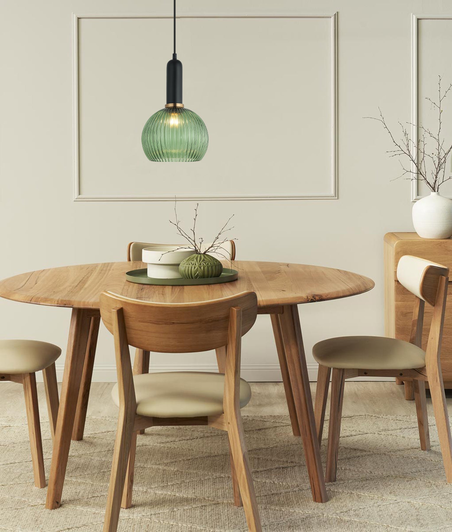 CLA Lighting-VINTAJ Retro Interior Ribbed Glass Pendant Lights
