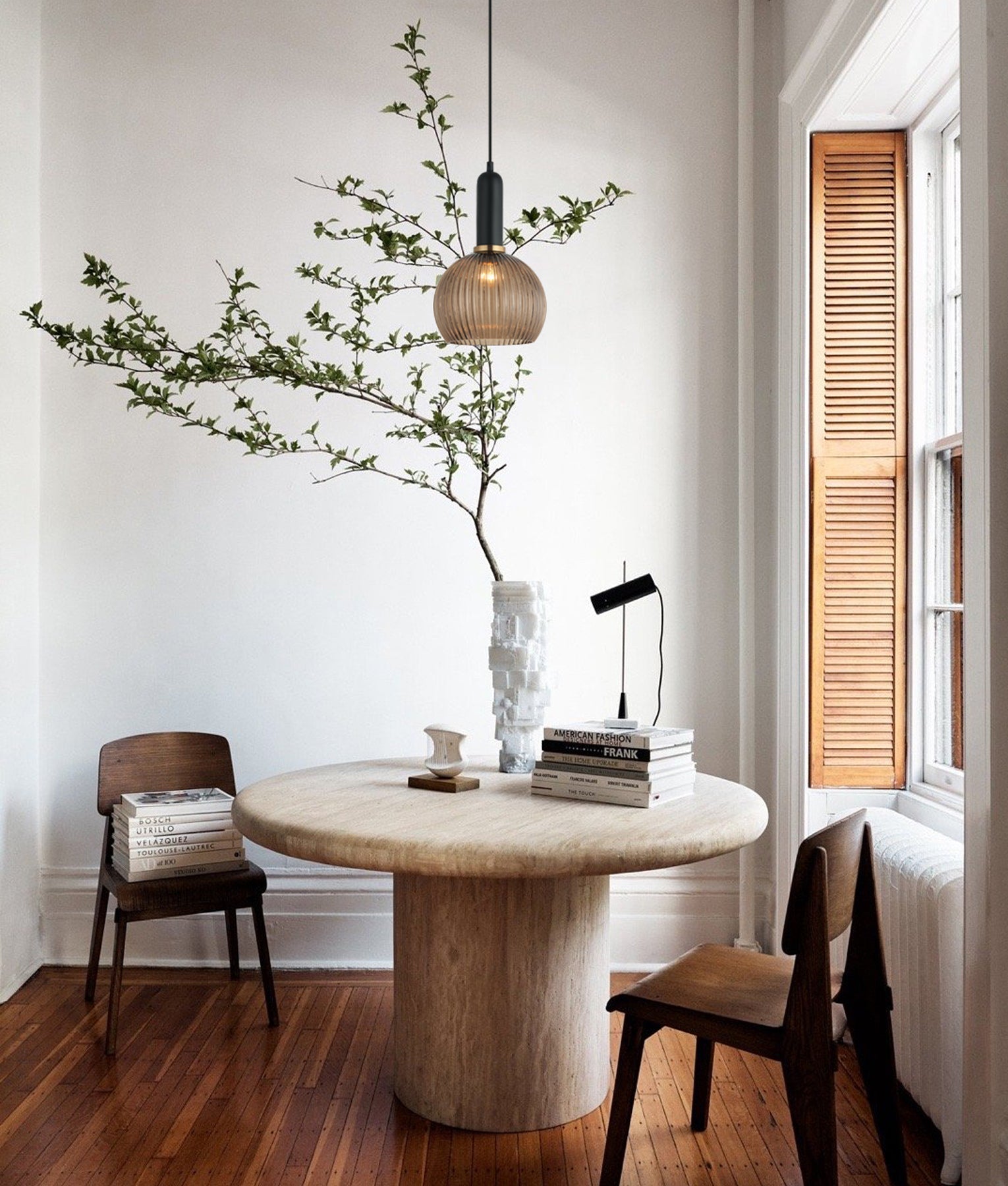 CLA Lighting-VINTAJ Retro Interior Ribbed Glass Pendant Lights