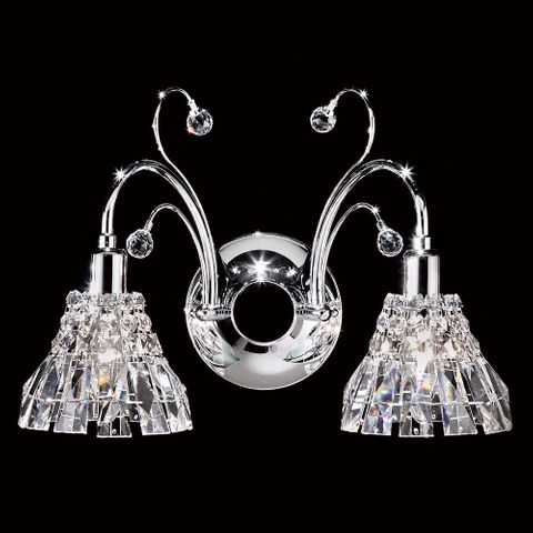 Vencha W-031-(B)-2L-1143-GD Genuine Asfour Crystal Wall Light Gold
