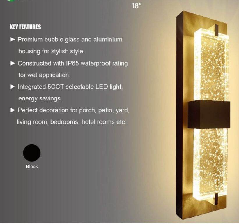 OSL Bubble Exterior Wall Light IP 68 Black