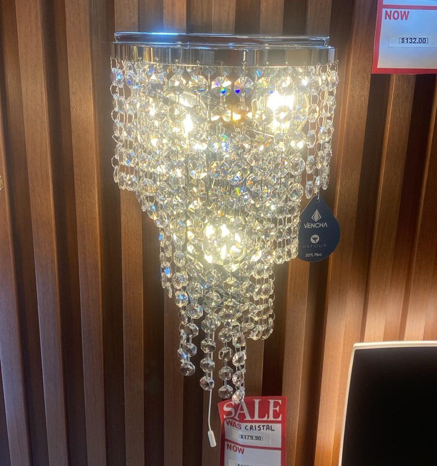 Vencha W-701-3L-14-CH Genuine Asfour Crystal Wall Light