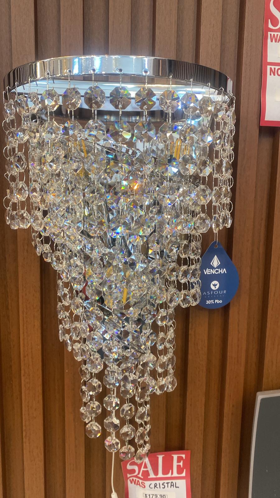 Vencha W-701-3L-14-CH Genuine Asfour Crystal Wall Light