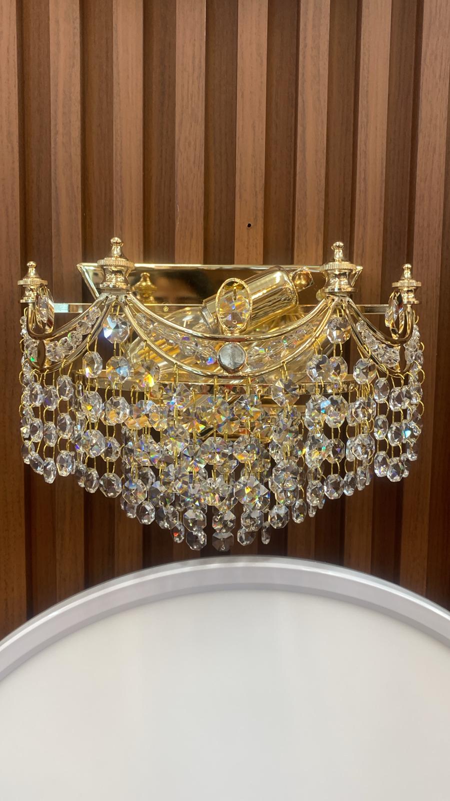 Vencha W-702-2L-14-GD Genuine Asfour Crystal Wall Light