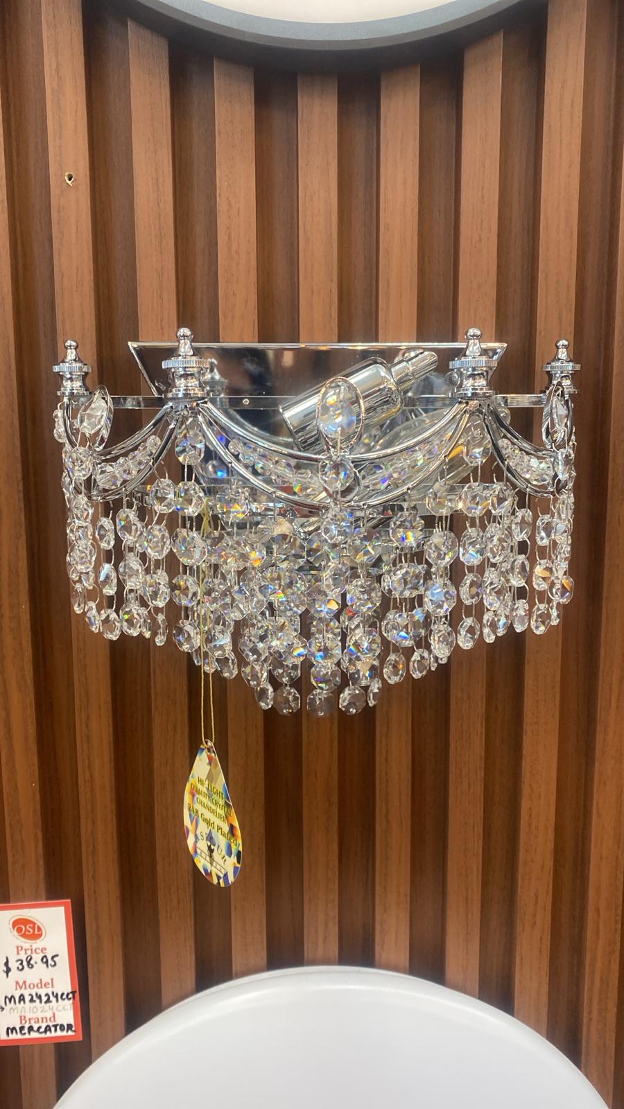 Vencha W-702-2L-14-GD Genuine Asfour Crystal Wall Light