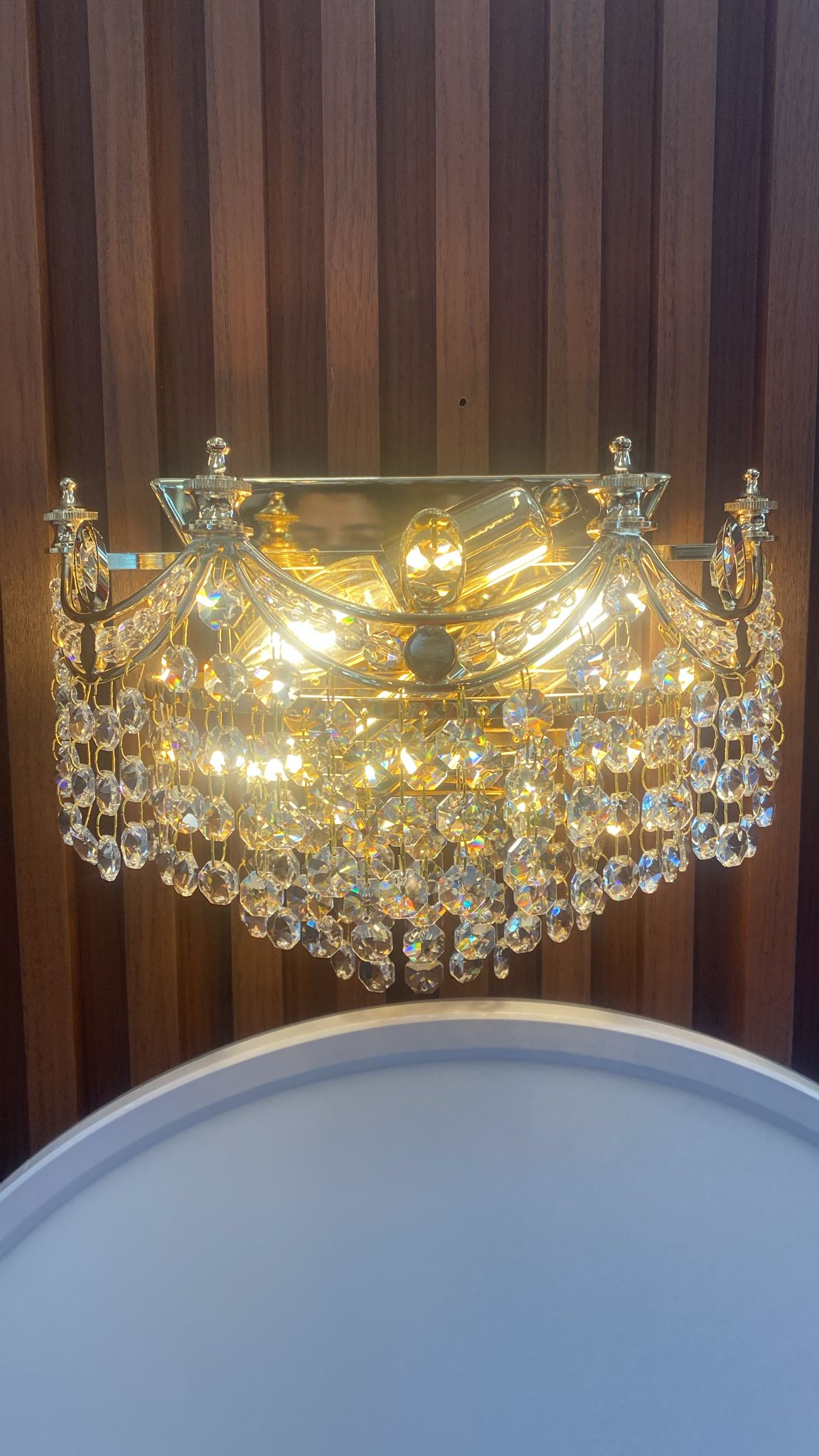 Vencha W-702-2L-14-GD Genuine Asfour Crystal Wall Light
