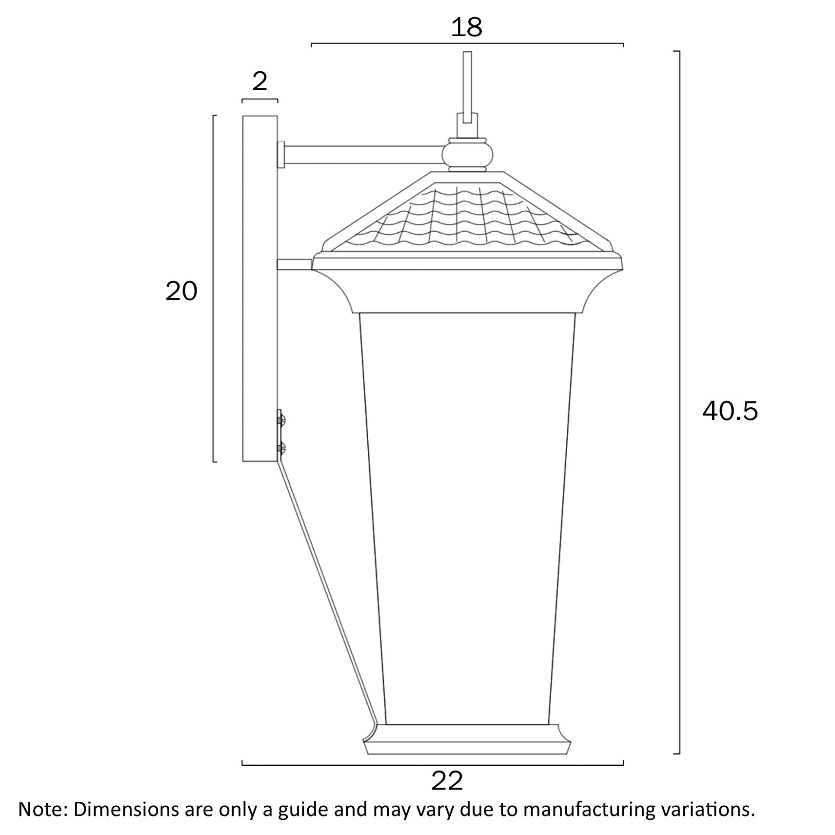 Telbix: ZELDIN 40 EXTERIOR WALL BRACKET