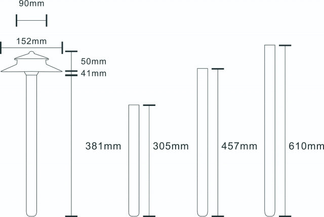 Pro Light Club Brass Two-Tier Path & Area Light PPL2306WB