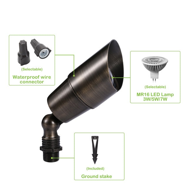 Pro Light Club Brass Directional Spotlight PSL2100WB