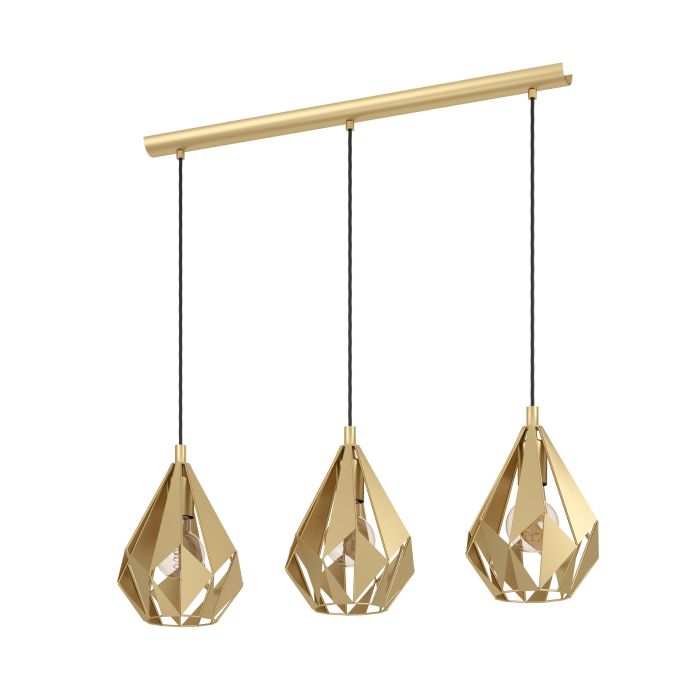 Eglo Carlton 3 Light Pendant White / Gold(Final Clearance)
