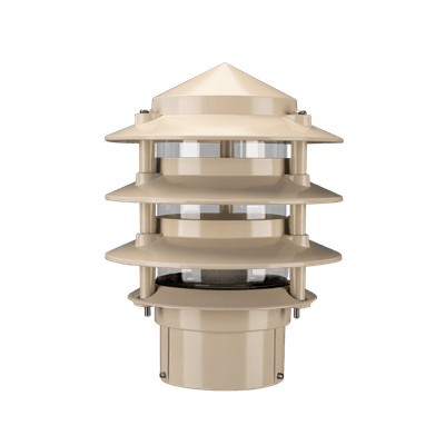 BL-100 Three Tier Bollard Head E27 Garden Light - Powder Coated Finish / E27