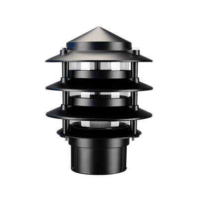 BL-100 Three Tier Bollard Head E27 Garden Light - Powder Coated Finish / E27