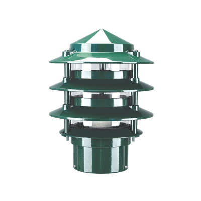 BL-100 Three Tier Bollard Head E27 Garden Light - Powder Coated Finish / E27