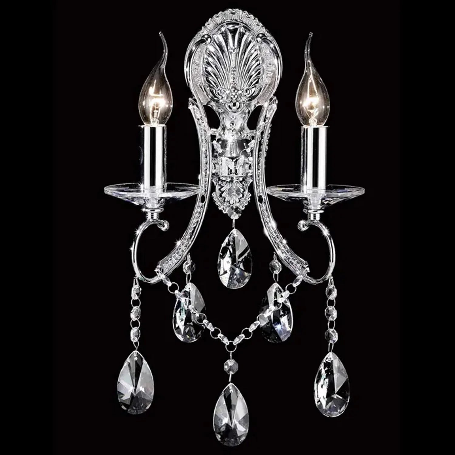 Vencha Asfour Crystal 2Lt Wall Light in Chrome
