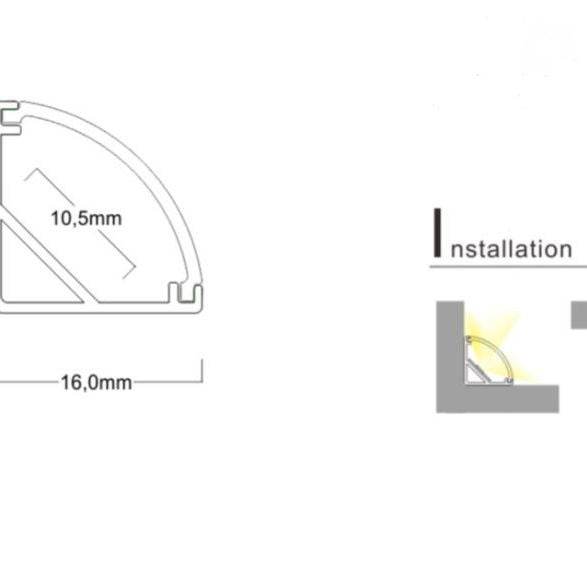 3MTR CORNER LED PROFILE (Pack of 10)