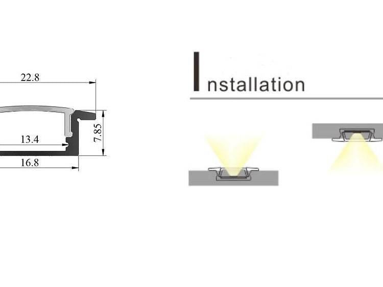 3MTR RECESSED PROFILE (Pack of 10)