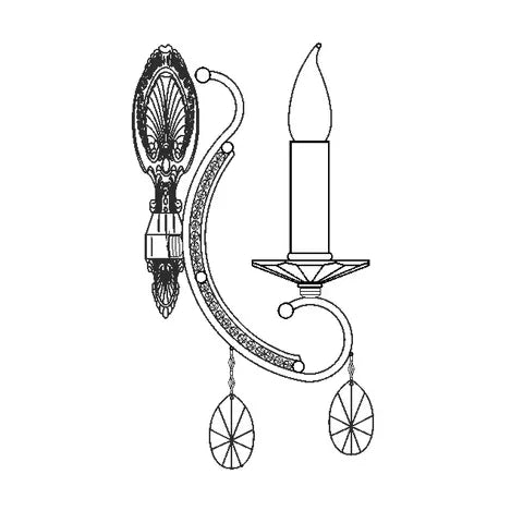 Vencha W-2013-1L-873-GD Genuine Asfour Crystal Wall Light (W-2013-1L-GD)