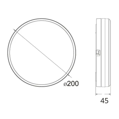 Vencha Lighting Hector-480 IP65 LED Ceiling Light Dimension
