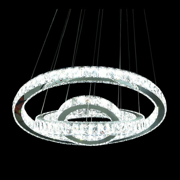 QZAO Lightings: Three Rings Crystal Pendant Light(CCT)