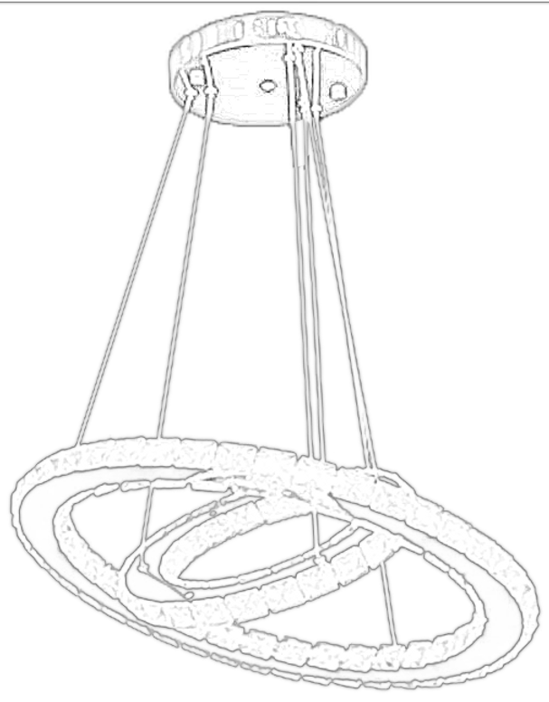 QZAO Lightings: Crystal Two Rings Pendant Light
