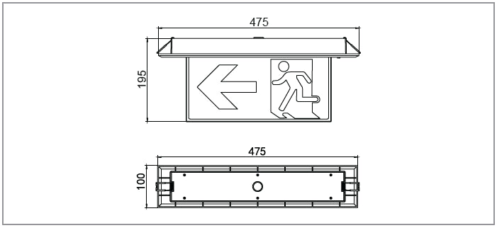 Lawell: JADE Recessed Blade 3W LED Emergency Exit Light