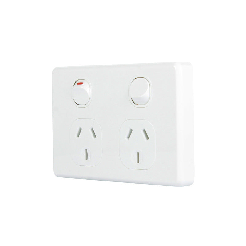 NLS 30500 | DOUBLE POWER POINT 10AMP 'CLASSIC' STYLE | WHITE
