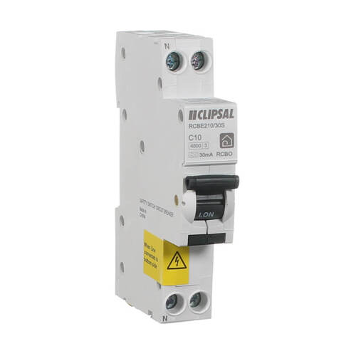 CLIPSAL RCBE210/30S | 10AMP RCBO 1P+N 4.5KA RESI MAX