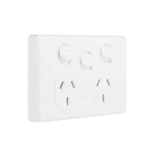 NLS 30502 | DOUBLE POWER POINT 10AMP WITH EXTRA SWITCH 'CLASSIC'