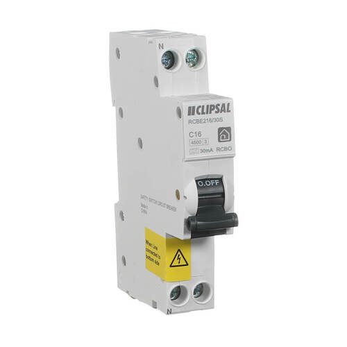 CLIPSAL RCBE216/30S | 16AMP RCBO 1P+N 4.5KA RESI MAX