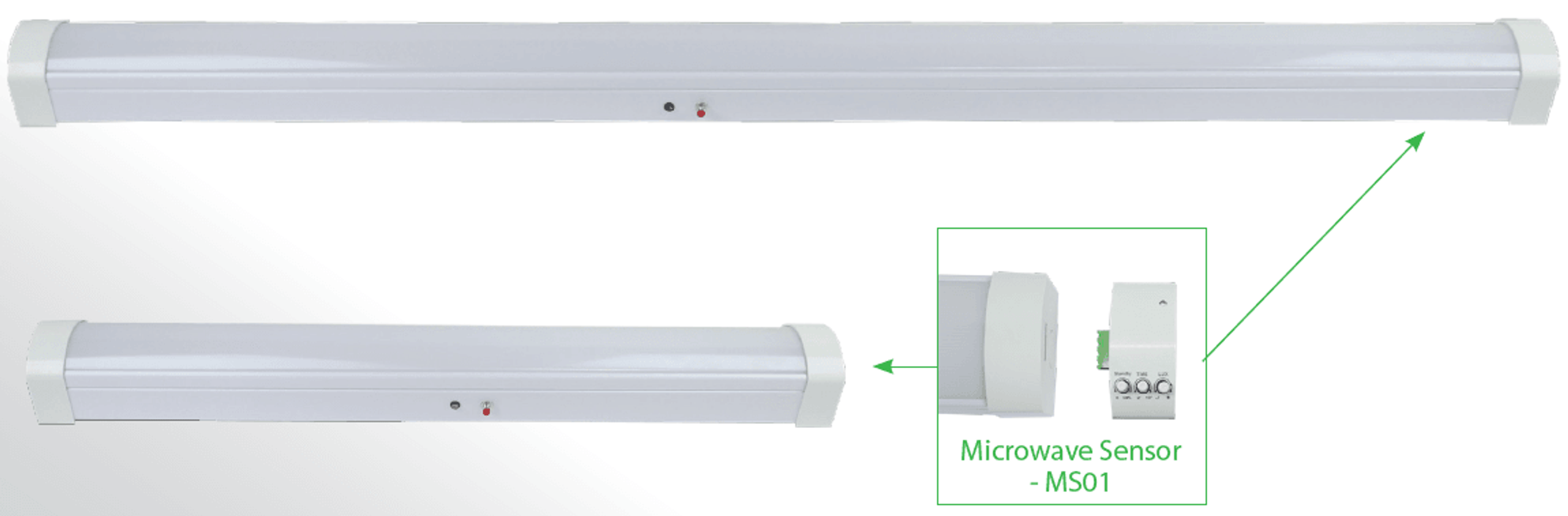 Lawell: BATTENS Tri-Colour Slimline Emergency Batten with Sensor Socket