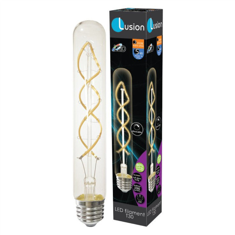 Lusion: Filament T30 LED Globe 240V 5W ES 2200K Dimmable