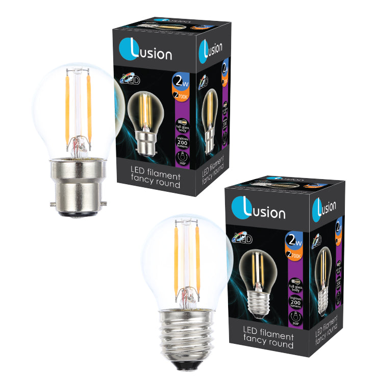 Lusion Filament Fancy Round LED Full Glass Lamp
