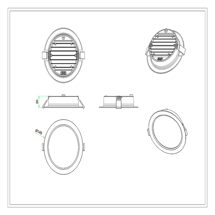 3A Lighting 15W High Efficiency Downlight