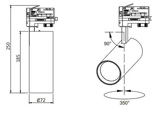 30W LED TRACK LIGHT 3 PHASE (TH25-WHTC30C023P)