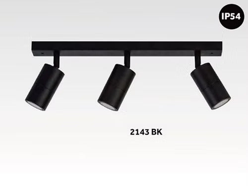 3 Lights Bar Adjustable Spot Light Black