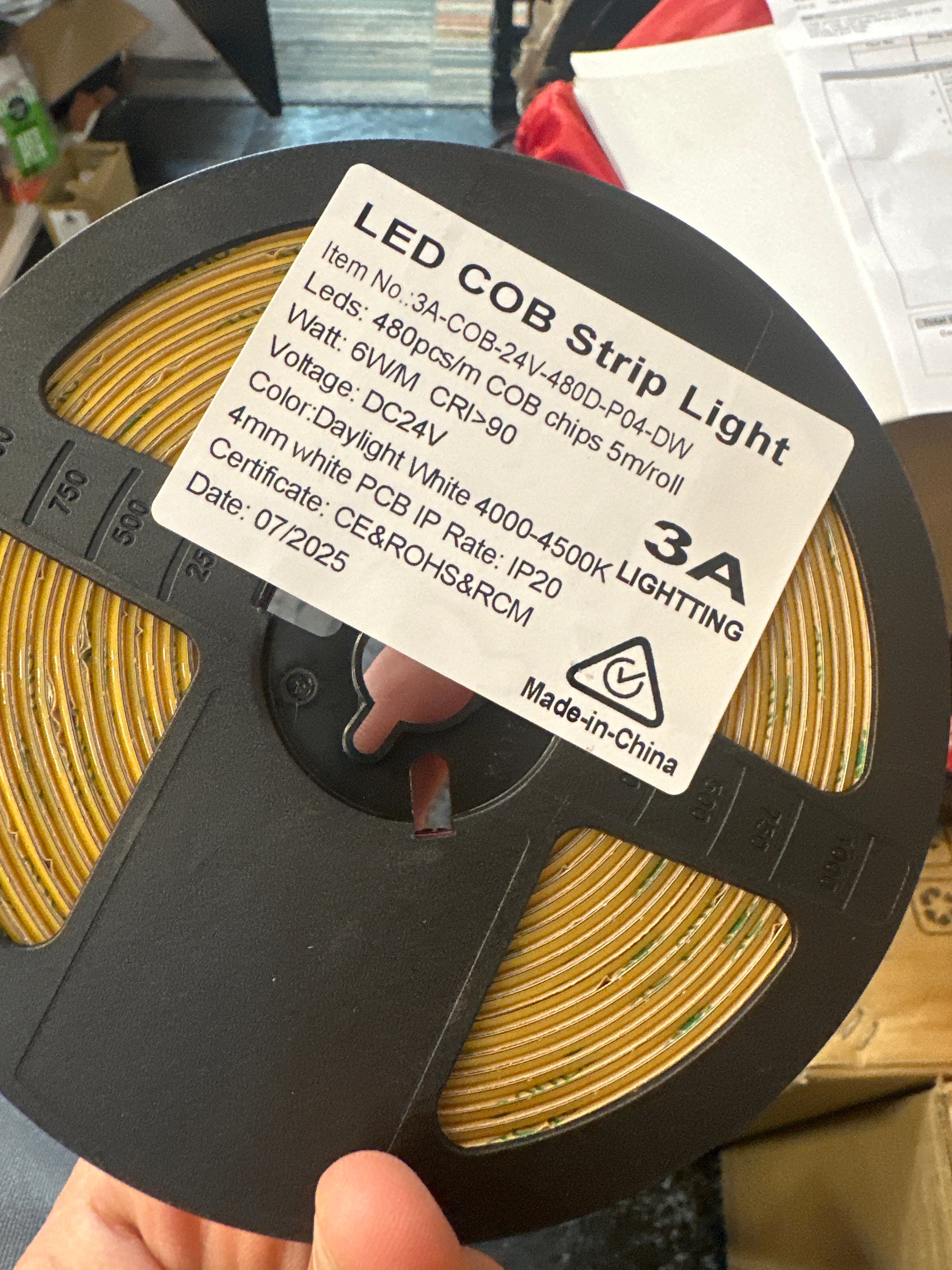 3A-COB-24V-480D-P04-DW/6W/4mm/5Meter roll