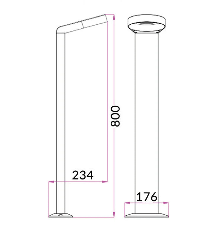 CLA LED Surface Mounted Grey Hoop Bollard Light
